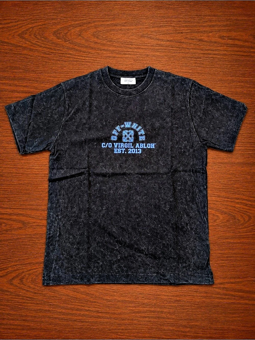 Off-White C/O Virgil Abloh Black Acid Wash Graphic T-Shirt